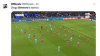 Atletico bermain dengan banyak pemain di tengah dan belakang, mungkin begini gambarannya. (Foto: Twitter @BRGoals)