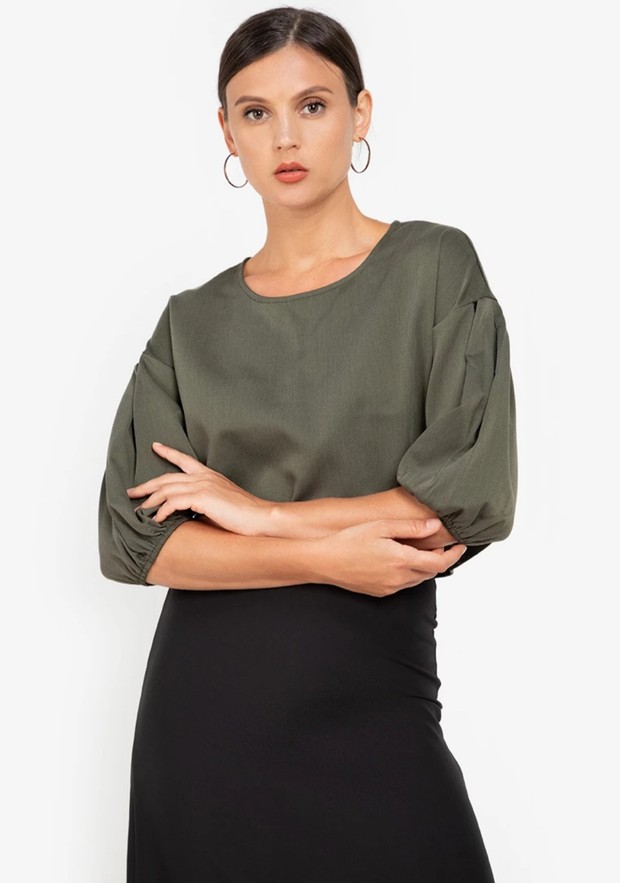 Zalora work puff sleeve by Zalora.