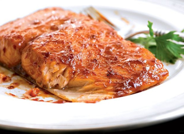 Chili-glazed salmon