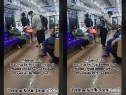 Masya Allah! Pria Ini Bagikan Kurma untuk Penumpang KRL Buka Puasa