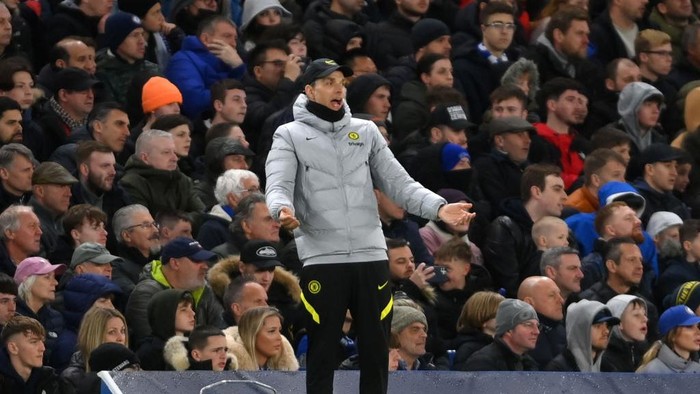 LONDON, ENGLAND - APRIL 06: Thomas Tuchel, Manager of Chelsea reacts during the UEFA Champions League Quarter Final Leg One match between Chelsea FC and Real Madrid at Stamford Bridge on April 06, 2022 in London, England. (Photo by Mike Hewitt/Getty Images)
