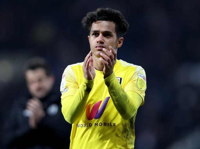 WEST BROMWICH, ENGLAND - MARCH 15: Fabio Carvalho of Fulham applauds fans after their sides defeat during the Sky Bet Championship match between West Bromwich Albion and Fulham at The Hawthorns on March 15, 2022 in West Bromwich, England. (Photo by Naomi Baker/Getty Images)