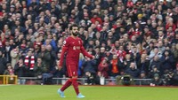 Mohamed Salah memang lagi mejan, tanpa gol dari tiga laga terakhir. Namun, Salah masih memimpin perburan top skor Liga Inggris dengan 20 gol (AP)