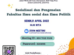 Siap Siap Daftar FISIP UNUD, Zoom Meeting Dulu