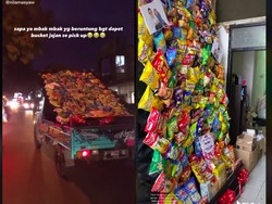 Wow! Wanita Ini Dapat Hadiah Ultah Buket Snack Semobil Pick Up