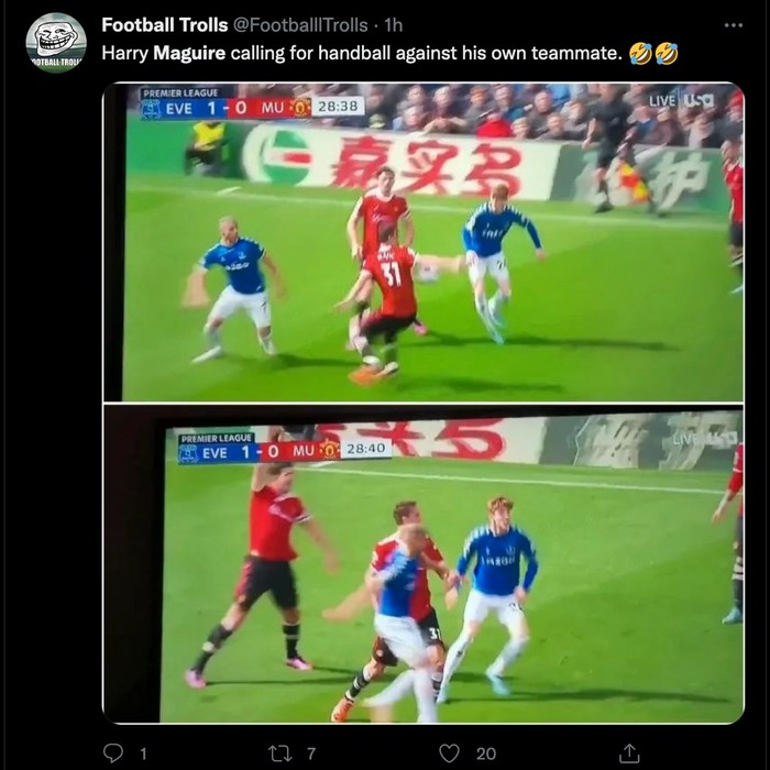 meme harry maguire,meme manchester united,meme mu,meme sepakbola,meme,everton vs manchester united,liga inggris,premier league