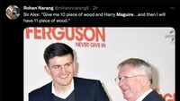 Jika saja masih melatih, Sir Alex Ferguson dinilai akan sulit membuat Maguire menjadi bek top. (Foto: Twitter @rohannnarang6)