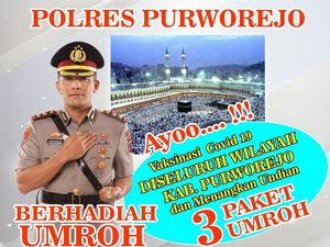 Buruan Gabung! Ada Vaksin Berhadiah Umrah dari Polres Purworejo Buruan Gabung! Ada Vaksin Berhadiah Umrah dari Polres Purworejo