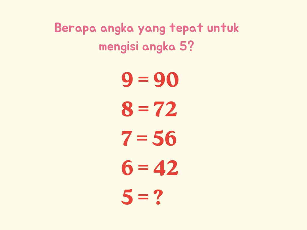 Teka-teki Berhitung Ini Bikin Otak Kamu Encer Saat Puasa, Cobain Sekarang! Teka-teki Berhitung Ini Bikin Otak Kamu Encer Saat Puasa, Cobain Sekarang!