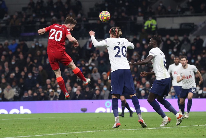 Diogo Jota LIVERPOOL, ENGLAND - DECEMBER 01: Diogo Jota of Liverpool celebrates after scoring their side's fourth goal during the Premier League match between Everton and Liverpool at Goodison Park on December 01, 2021 in Liverpool, England. (Photo by Alex Livesey/Getty Images)