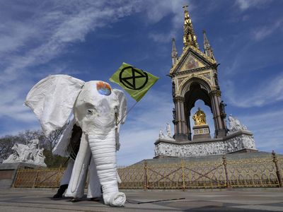 Jubah Merah-Gajah Putih, Begini Kreativitas Pejuang Iklim di London