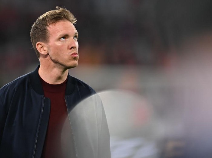 MUNICH, GERMANY - APRIL 12: Julian Nagelsmann, Head coach of FC Bayern Muenchen reacts during the UEFA Champions League Quarter Final Leg Two match between Bayern München and Villarreal CF at Football Arena Munich on April 12, 2022 in Munich, Germany. (Photo by Christian Kaspar-Bartke/Getty Images)