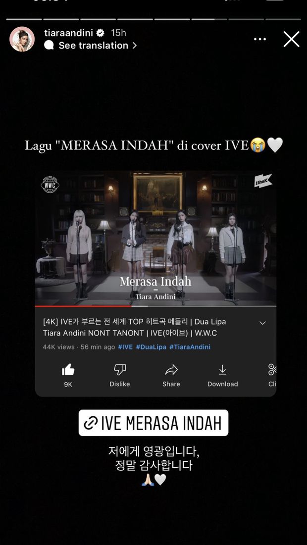 Tanggapan Tiara Andini Lagu 'Merasa Indah' Dinyanyikan IVE