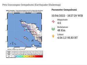 Gempa M4,6 Guncang Meulaboh, Terasa Sampai Takengon dan Sigli
