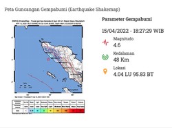 Gempa M4,6 Guncang Meulaboh, Terasa Sampai Takengon dan Sigli