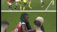 Ini dia momen kepala Pogba berdarah kena tendang rekan sendiri. Foto: dok. Twitter
