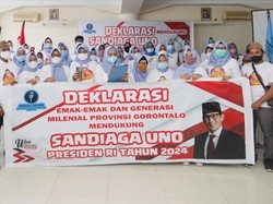 Emak-emak di Gorontalo Dukung Sandiaga Uno Maju Pilpres 2024