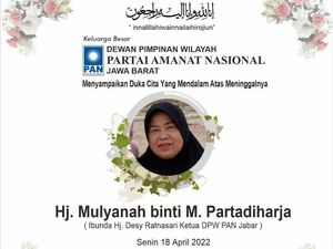 Innalillahi, Ibunda Ketua PAN Jabar Desy Ratnasari Tutup Usia