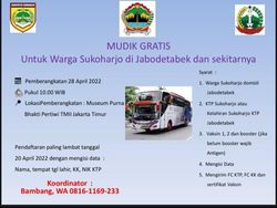 Mudik Gratis untuk Warga Sukoharjo di Jabodetabek, Segera Daftar!