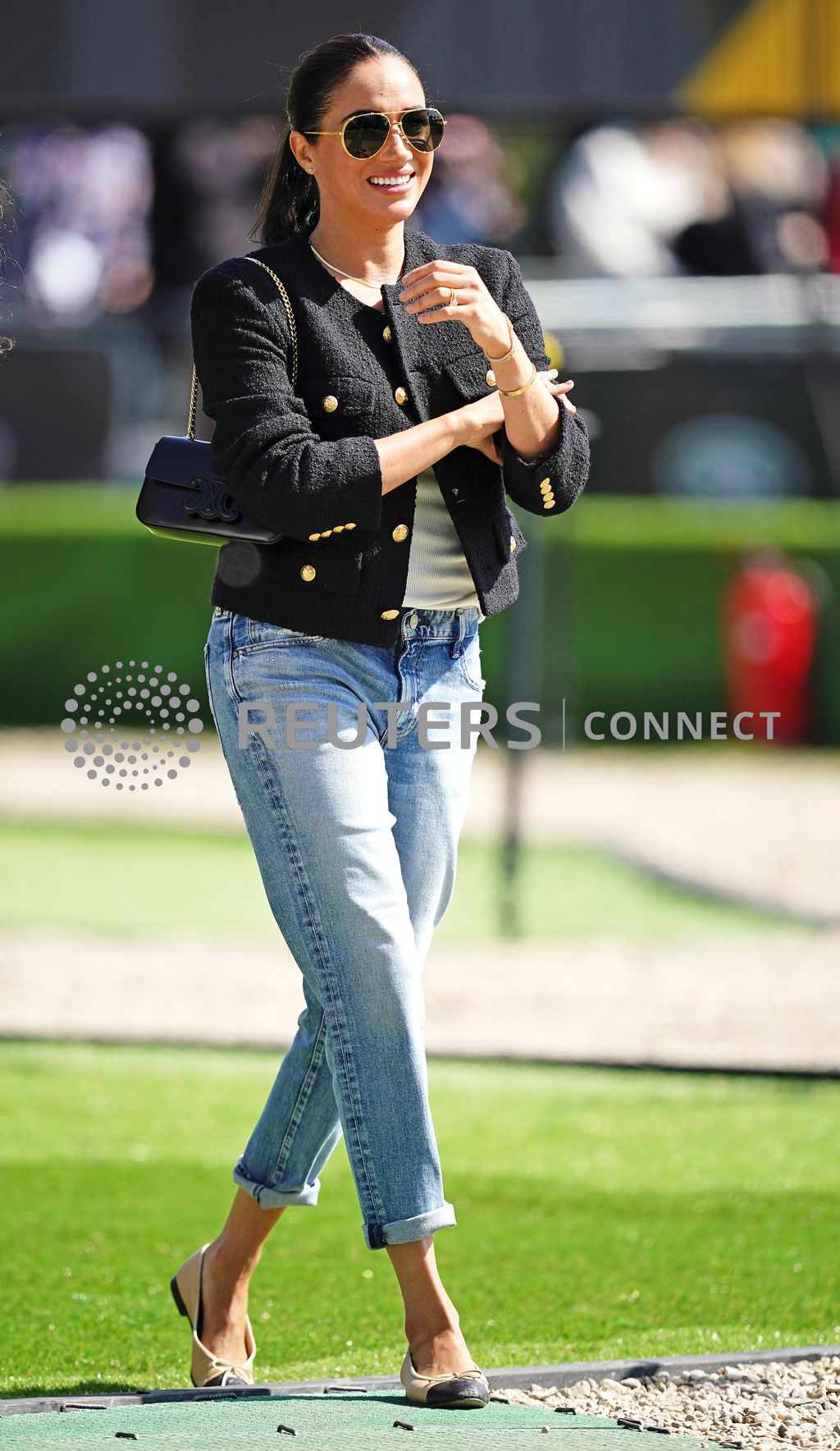 PA via ReutersThe Duchess of Sussex attending the Jaguar Land Rover Driving Challenge during the Invictus Games at Zuiderpark the Hague, Netherlands. Picture date: Saturday April 16, 2022.