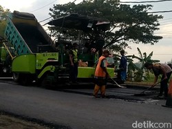 Perbaikan Jalur Mudik Pantura Pekalongan Dilembur Malam Ini