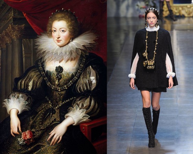 Potrait of Anne of Austria dan Dolce & Gabbana Fall 2012/