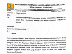 Pemkab Blitar Sebut Diundang PUPR Sesuai Prosedur Kedinasan, Ini Suratnya