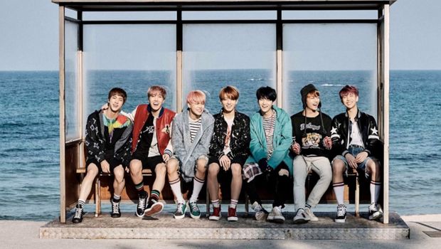Potret BTS dalam foto konsep Spring Day