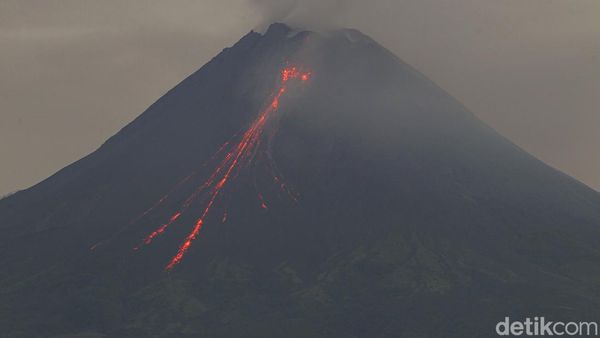 Gunung Merapi Kembali Muntahkan Lava Pijar Pagi Ini