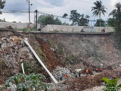 Tembok Antilongsor Jl Raya Cilebut Kota Bogor Mulai Dibangun!