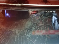 Bus Damri Dilempari Batu oleh OTK di Jalan Tol Lampung