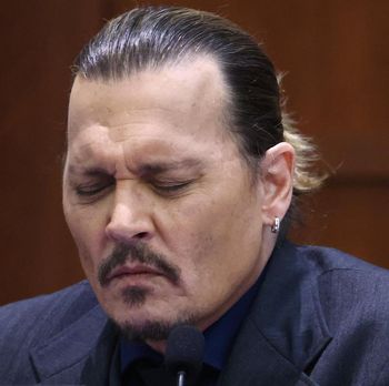 US actor Johnny Depp testifies during the 50 million US dollar Depp vs Heard defamation trial at the Fairfax County Circuit Court in Fairfax, Virginia, U.S., April 21, 2022. Jim Lo Scalzo/Pool via REUTERS