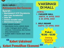 Belanja di Mal Solo Sekaligus Vaksinasi, Ini Jadwal dan Syaratnya