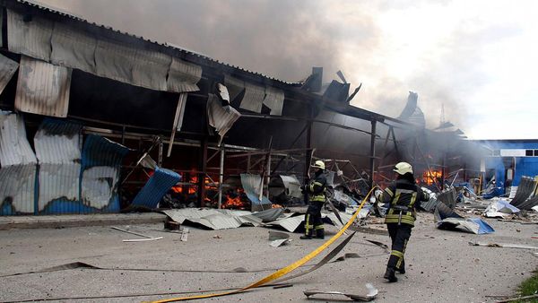 Potret Gudang Baja di Ukraina yang Hancur Diserang Rusia