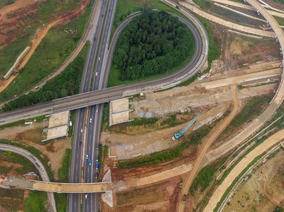 Potret Proyek Tol Japek II Selatan dari Udara