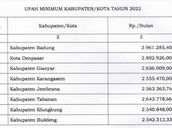 Rincian Besaran UMR 9 Kabupaten Kota di Bali