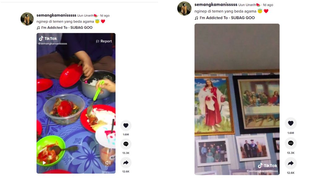 Viral Makan Sahur di Hadapan Foto Yesus
