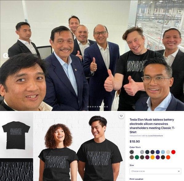Elon Musk Pakai Kaus Saat Bertemu Luhut Cs