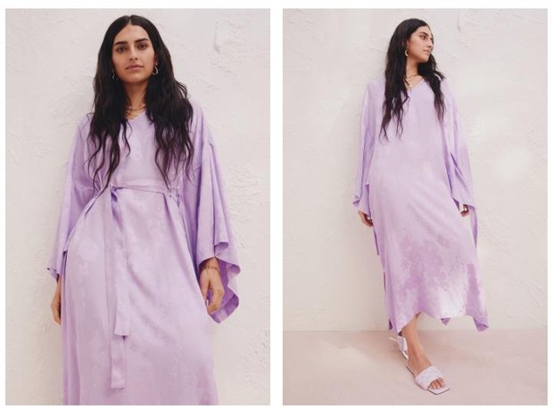 Light Purple Patterned Kaftan