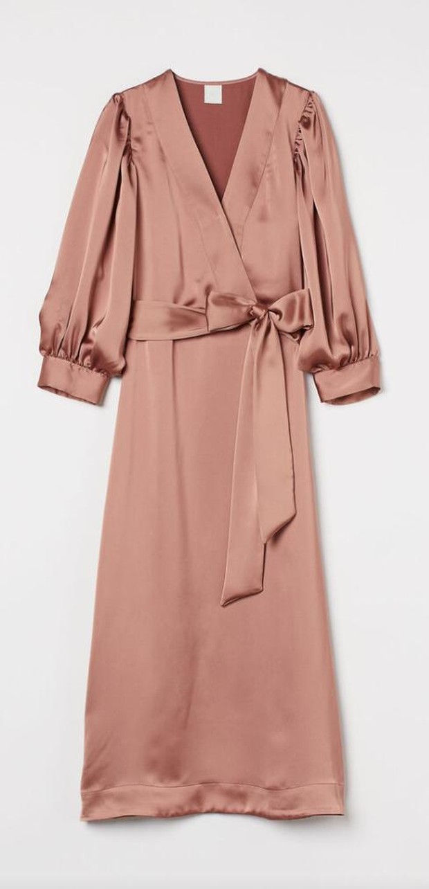 Tie Belt Satin Dress