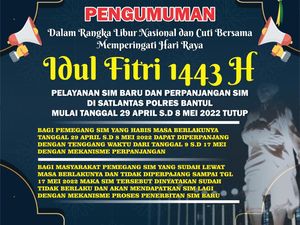 Layanan SIM dan SKCK di Bantul Tutup Selama Lebaran, Kapan Buka Lagi?