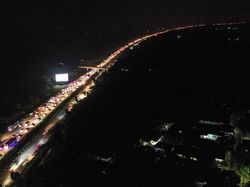 Foto Udara Tol Cikopo-Palimanan Malam Ini