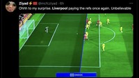 Ledekan terhadap Liverpool muncul seiring adanya gol kontroversial dalam laga. Foto: dok. Twitter