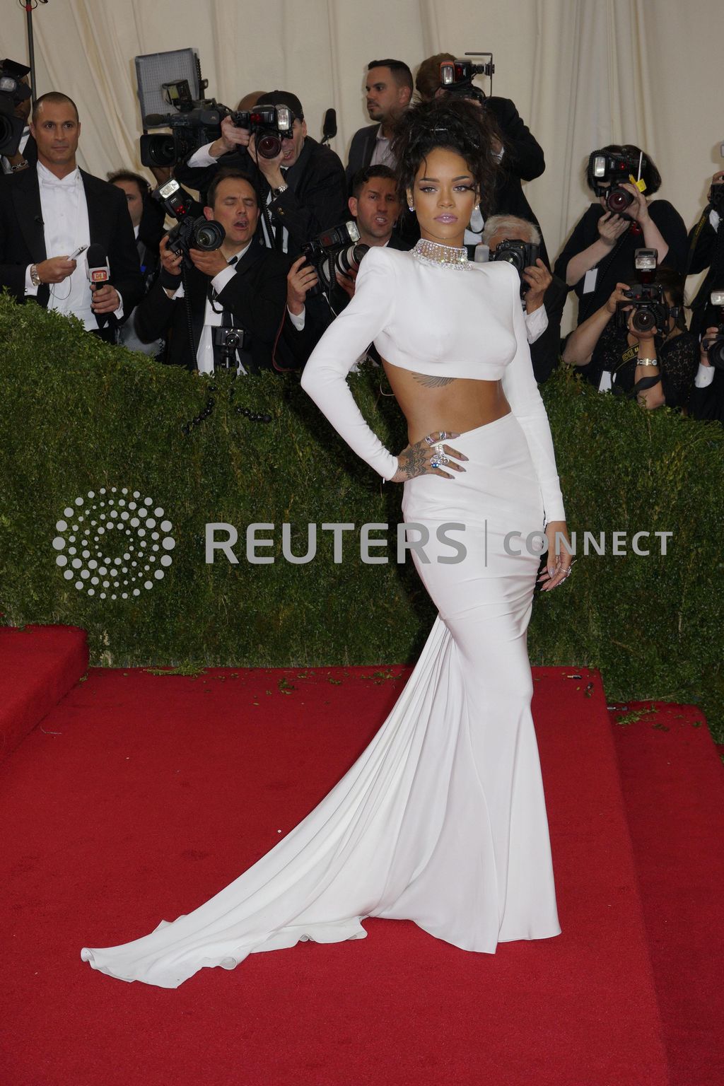 Rihanna arrives at the 2014 Costume Institute Benefit at The Metropolitan Museum of Art on May 5, 2014 in New York, New York. Francis Specker /Landov