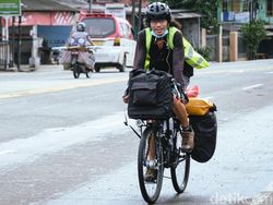 Bukan Kaleng-kaleng, Pria Ini Gowes Mudik Jakarta-Palembang Sendirian