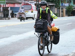 Bukan Kaleng-kaleng, Pria Ini Gowes Mudik Jakarta-Palembang Sendirian
