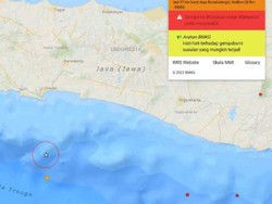 Gempa M 3,8 Guncang Perairan Cilacap