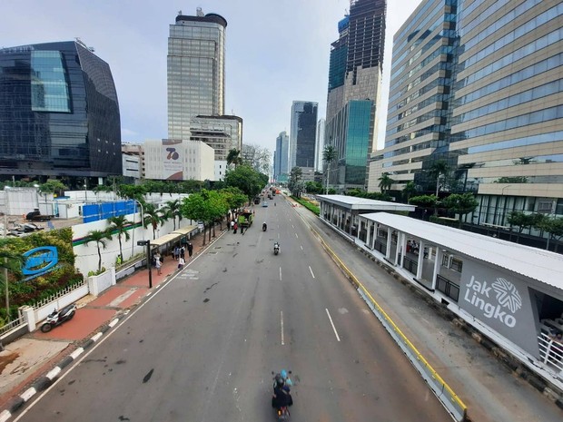 Jalan MH Thamrin Jakarta /Foto: Twitter Dinas LH DKI Jakarta Jalan MH Thamrin Jakarta