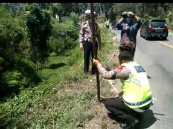 Rawan Amblas di Jalibarsum, Polres Bengkulu Tengah Pasang Tanda