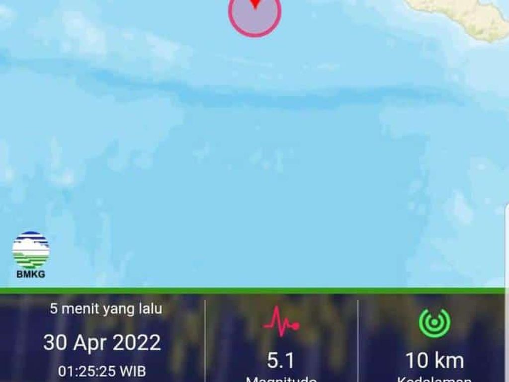 Gempa M 5,1 Guncang Lombok NTB